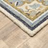 4' X 6' Blue And Ivory Bohemian Area Rug