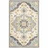 5' X 8' Blue And Ivory Bohemian Area Rug