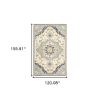10' X 13' Blue And Ivory Bohemian Rug
