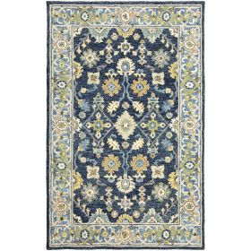 8' X 10' Navy And Blue Bohemian Rug