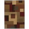 5' X 8' Red And Tan Geometric Area Rug