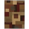 5' X 8' Red And Tan Geometric Area Rug