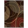 5' X 8' Brown And Red Abstract Area Rug