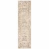 2' X 8' Beige And Ivory Center Jewel Runner Rug