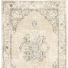 4' X 6' Beige And Ivory Center Jewel Area Rug