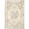 4' X 6' Beige And Ivory Center Jewel Area Rug