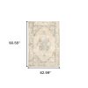 5' X 8' Beige And Ivory Center Jewel Area Rug