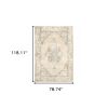 7' X 9' Beige And Ivory Center Jewel Area Rug