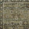 7' X 9' Green And Brown Floral Area Rug