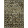 8' X 10' Green And Brown Floral Area Rug