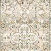 7' X 9' Beige And Ivory Medallion Area Rug