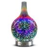 3D Fireworks Glass Vase Humidifier w/7 Color Led Night Light Aroma Essential Oil Diffuser Cool Mist