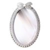 Rhinestone Oval Photo Frame 4x6 Bowknot Wedding Picture Frame Desktop Silver