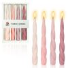 7.4 Inche Spiral Taper Candles Unscented Handmade Candles, Handmade Candlesticks set of 4