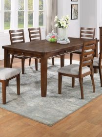 Contemporary Rectangle Dining Table w/6 Drawers. Cherry Brown Finish