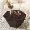 31.5 "Octagonal Black walnut Rubber wood Coffee Table