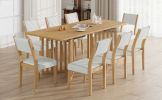 TOPMAX Farmhouse 9-Piece 83.9inch Extendable Dining Table,2 12-inch Removable Leaves, 8 Chairs