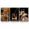 3 Panels Framed Canvas Whiskey Wall Art Decor,3 Pieces Modern Canvas Painting Decoration Painting