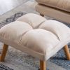 Click Clack Chair w/Ottoman Beige Fabric Oak Finish Legs