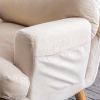 Click Clack Chair w/Ottoman Beige Fabric Oak Finish Legs