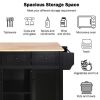 Kitchen Cart Drop-Leaf Countertop, Cabinet w/internal storage racks