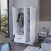 White 2-Drawer Wardrobe