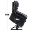 Power Lift Recliner Chair Heat Massage Dual Motor Infinite Position, Genuine Leather, USB Ports, Black