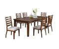 Contemporary Rectangle Dining Table w/6 Drawers. Cherry Brown Finish