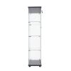 Two Door Glass Display Cabinet with 4 Shelves, Black