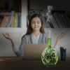3D Fireworks Glass Vase Humidifier w/7 Color Led Night Light Aroma Essential Oil Diffuser Cool Mist