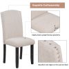 Modern 6-piece Dining Table w/4 Chairs & 1 Bench, w/Marbled Veneers, V-shaped Table Legs (White)