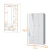 White 2-Drawer Wardrobe