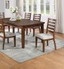 Contemporary Rectangle Dining Table w/6 Drawers. Cherry Brown Finish
