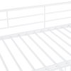 Full Size Metal Bunk Bed with Slide and Guardrails, White
