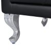 3 Pieces Bedroom Set. Queen Size Leather Upholstered Platform Bed, 2 Nightstands w/2 Drawers , Black