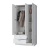 White 2-Drawer Wardrobe