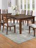 Contemporary Rectangle Dining Table w/6 Drawers. Cherry Brown Finish