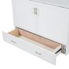 Full Size Murphy Wall Bed w/drawer, Sockets & USB Ports, Pulley Structure Design, White