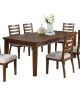 Contemporary Rectangle Dining Table w/6 Drawers. Cherry Brown Finish