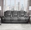 Modern Luxury Living Room Sofa Set 3pc Reclining Sofa Loveseat Glider
