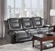 Modern Luxury Living Room Sofa Set 2pc Reclining Sofa Loveseat