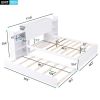 Queen Size Storage Platform Bed w/Pull Out Shelves, Twin XL Size Trundle, White