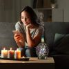 3D Fireworks Glass Vase Humidifier w/7 Color Led Night Light Aroma Essential Oil Diffuser Cool Mist