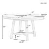 Farmhouse Round Extendable Dining Table with 16" (Espresso)