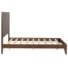 Mid-Century Modern Full Platform Bed Wood Slat Support, Walnut