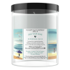 Find Your Happy Place, Ocean Waves Sea Salt and Water Blossom Scented Candle, 3.25" x 3.25"  Blk