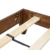Mid-Century Modern Full Platform Bed Wood Slat Support, Walnut