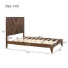 Mid-Century Modern Full Platform Bed Wood Slat Support, Walnut