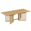 TOPMAX Farmhouse 9-Piece 83.9inch Extendable Dining Table,2 12-inch Removable Leaves, 8 Chairs
