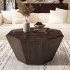 31.5 "Octagonal Black walnut Rubber wood Coffee Table
